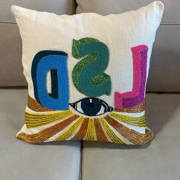 Jonathan Adler Multicolor Embroidered Accent Pillow